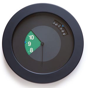Extraordinary 80s Disc Dial Wall Clock Postmodern Memphis Sottsass Era Pop Large Germany Green Flip Analog Display Original Vintage