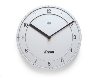 BRAUN Abw 31 Wall Clock Type 4861 Millennium Edition Dietrich Lubs 1982 Germany Quartz Design 80s 90s Modern Silver - ABK 30