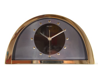 Golden 80s SEIKO Table Clock Japan Postmodern Memphis - Etsy