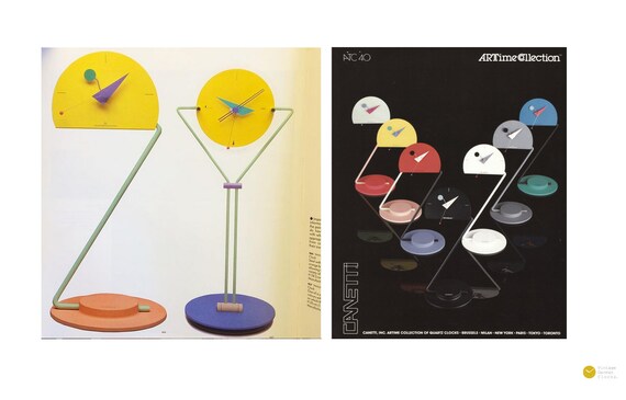 1984 Takashi Kato Nicolai Canetti Peacock Desk Table Clock