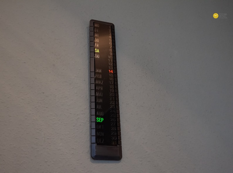 NOS 80s Postmodern Perpetual Calendar Wall Neon Type Mid Century