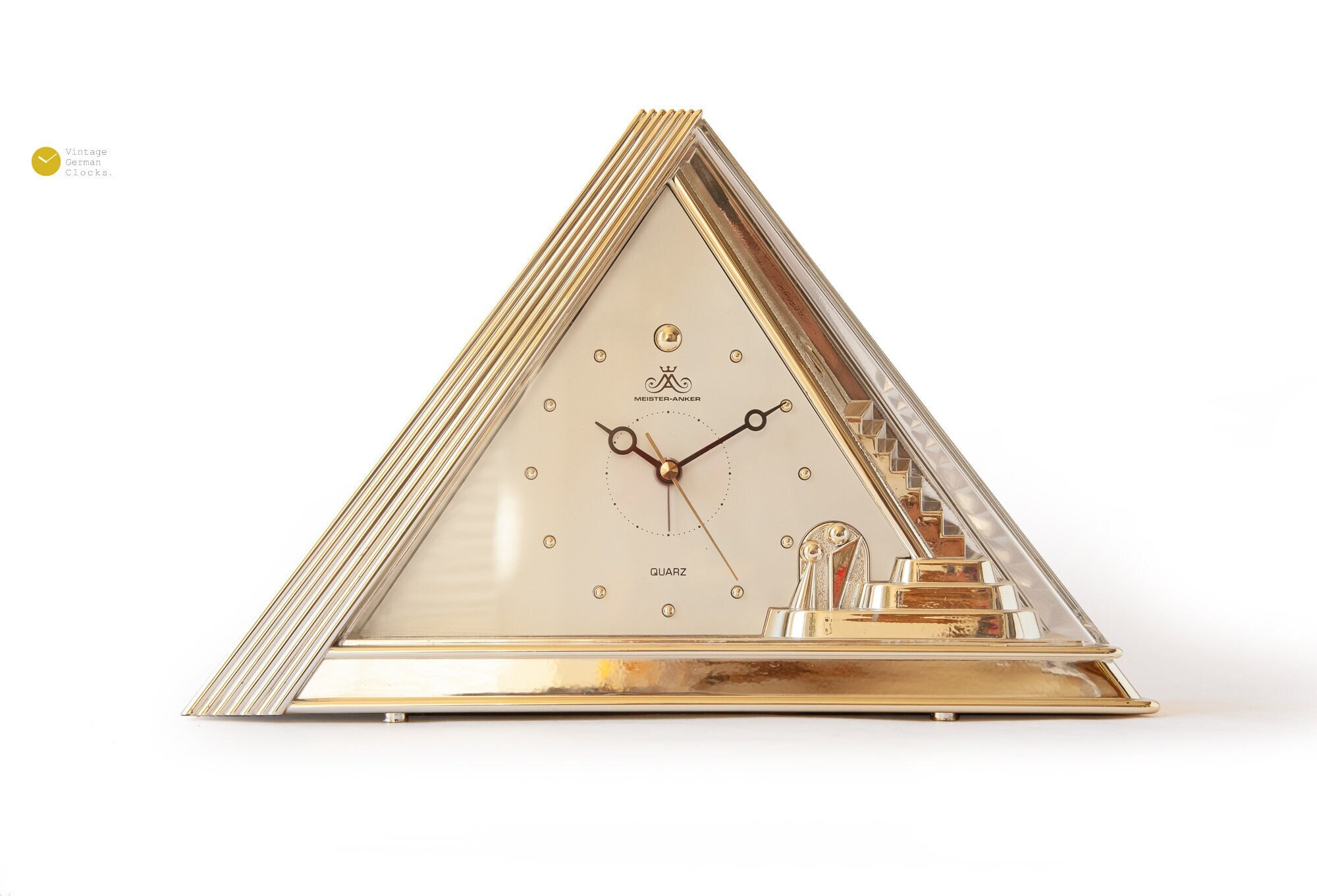 Golden 80s Desk Table Clock Alarm MEISTER-ANKER Figurative - Etsy Canada