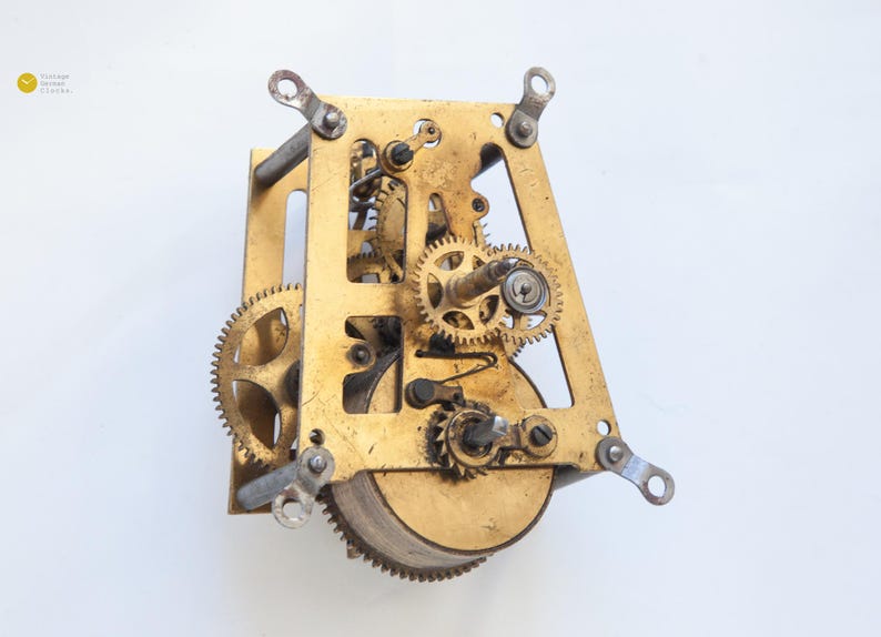 1920s PFEILKREUZ Germany Mechanical Clock Movement JUNGHANS Defect Wall Spare Parts Repair Steampunk