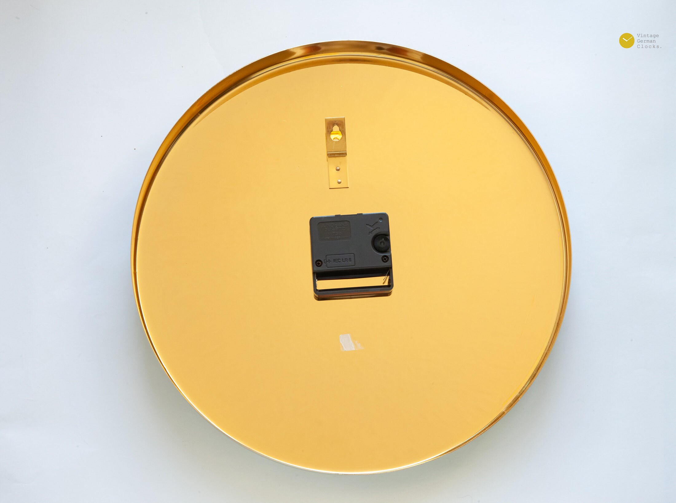 Stunning 24K Gold JUNGHANS Crystal Wall CLOCK Starburst Modern Mid