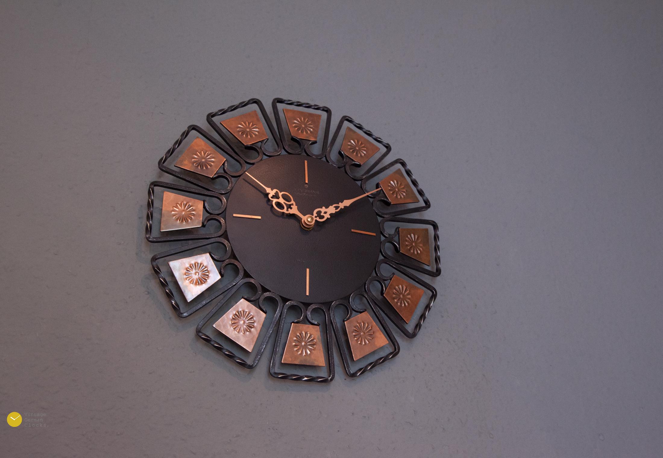 1960s Junghans ATO-MAT Wall Clock Mid Century Atomic Germany 