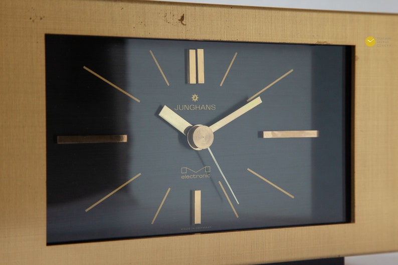 Heavy JUNGHANS Brass Desk CLOCK Mid Century Modern Danish Etsy