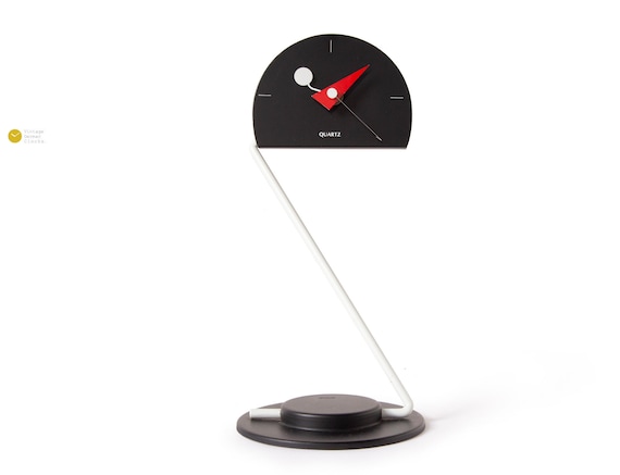 1984 Takashi Kato Nicolai Canetti Peacock Desk Table Clock
