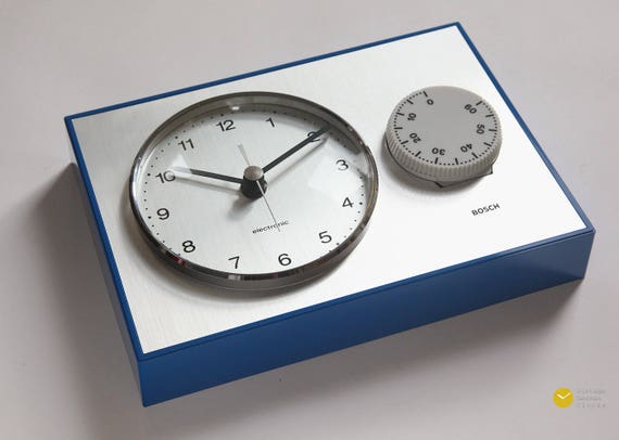 Nos 70s Bosch Kitchen Wall Clock Timer Bauhaus Panton Space Etsy
