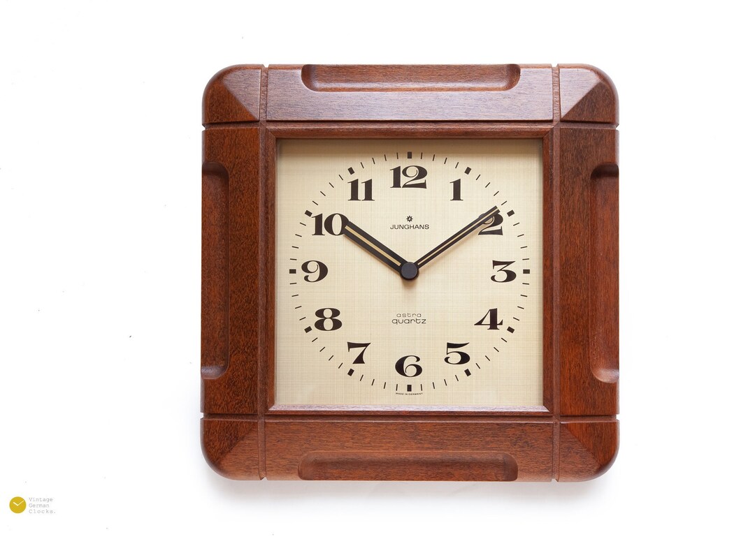 70s JUNGHANS Wall Clock Mid Century Modernism Germany mcm Danish Atomic
