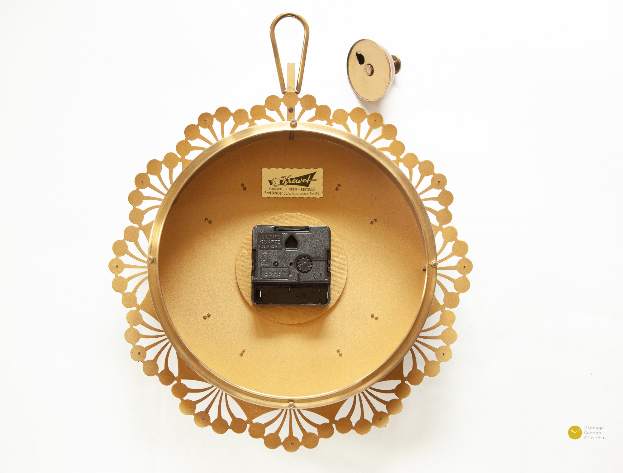 Art Deco ZentRa Brass Wall CLOCK Germany Mid Century Starburst Etsy