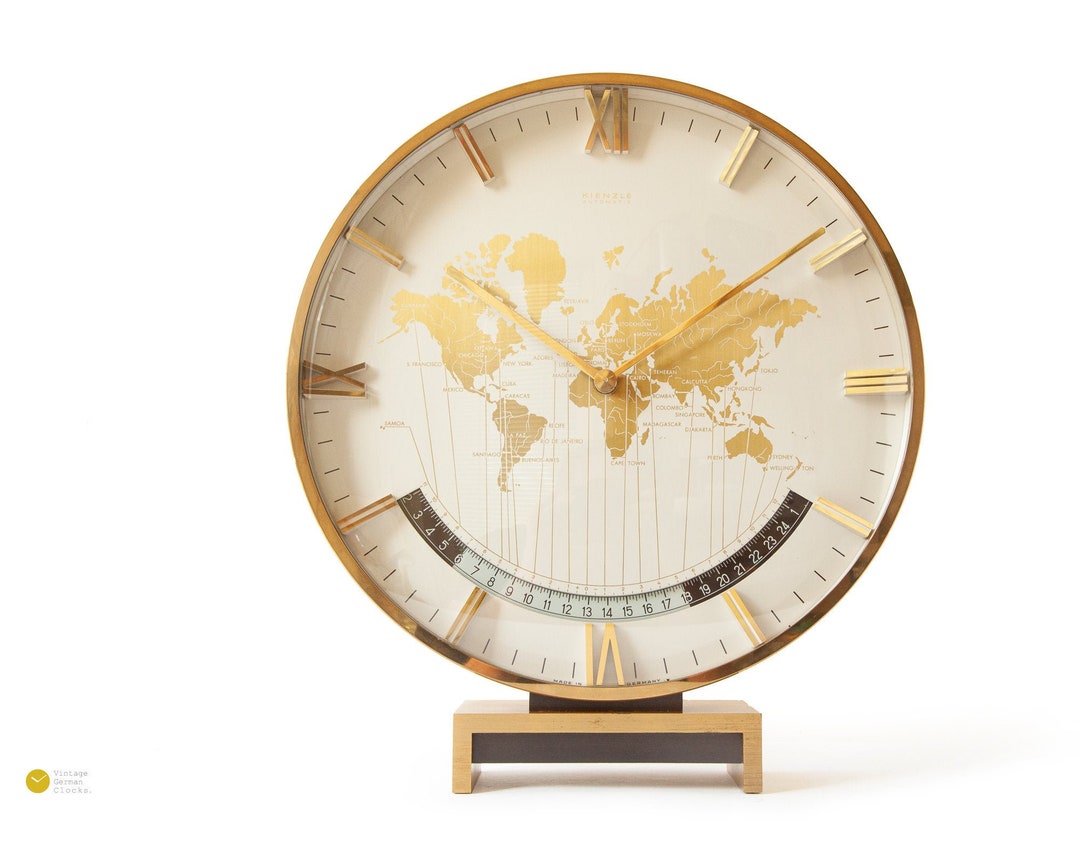 WORLDCLOCK世界地図時計ヴィンテージ世界時計置き時計