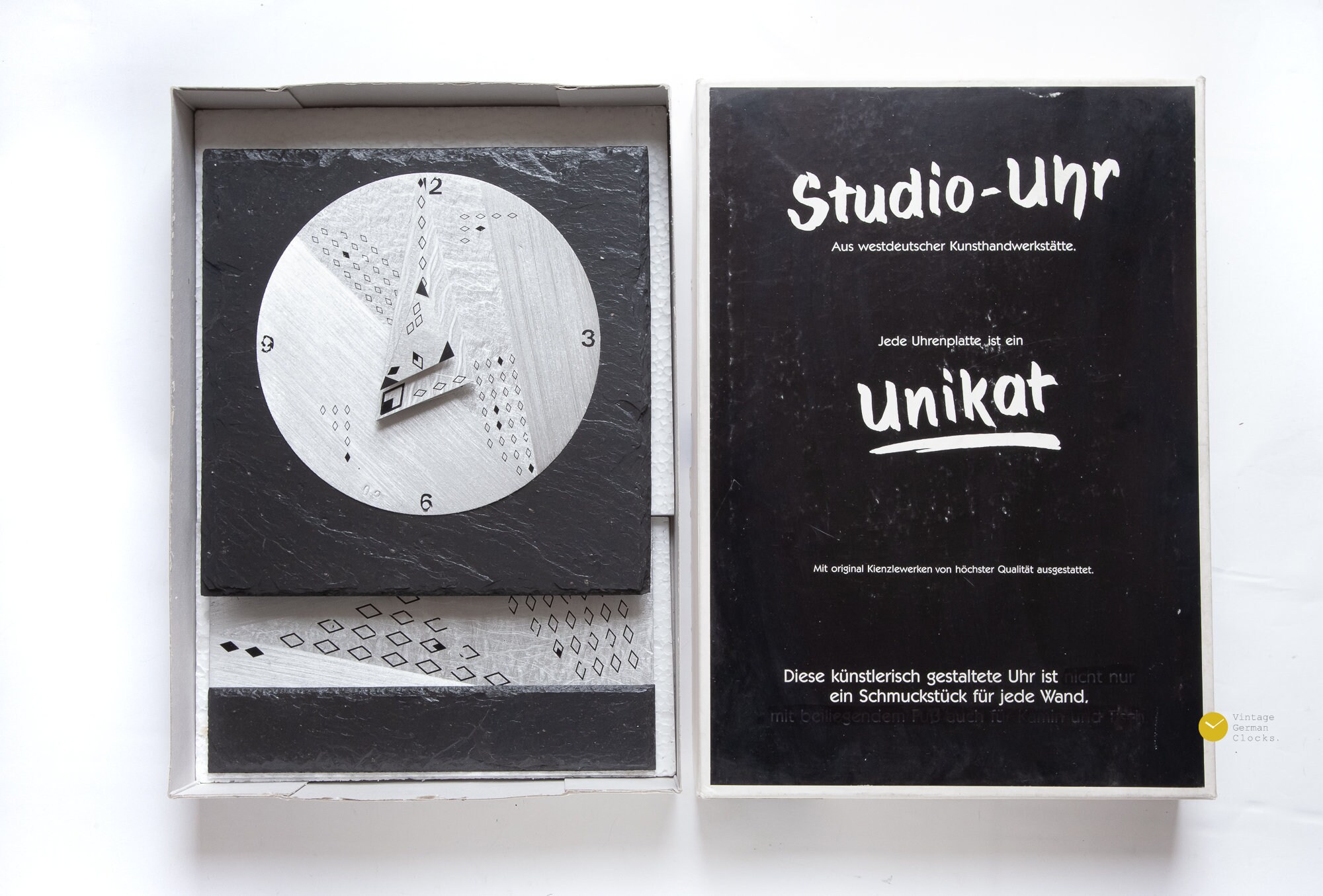 ユニークな振り子式壁掛け時計（箱入り）90年代ポストモダン抽象画家