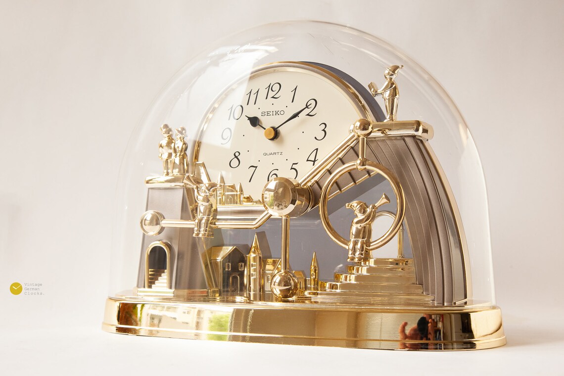 Large SEIKO Mobile Pendulum Desk Clock Postmodern Figurative Etsy