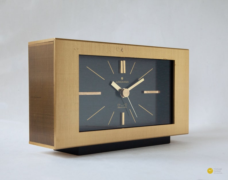 Heavy JUNGHANS Brass Desk CLOCK Mid Century Modern Danish Etsy