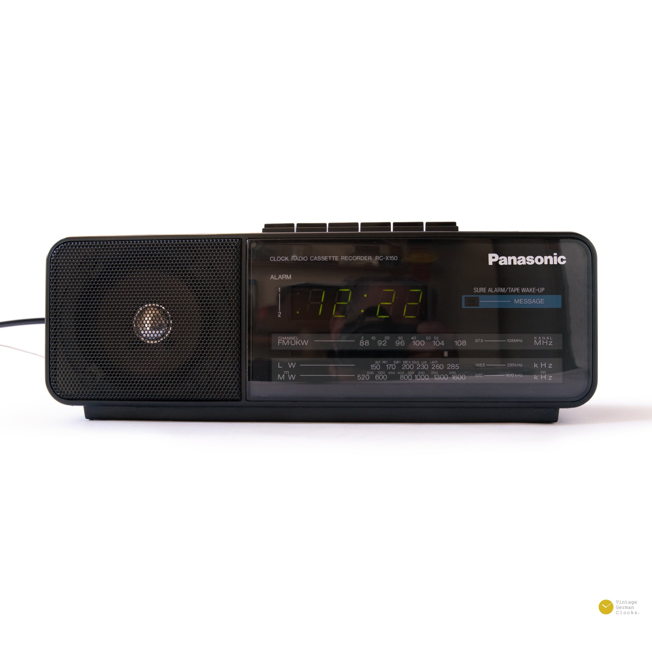 90s PANASONIC RC-X150 Clock Radio Cassette Recorder Alarm LCD