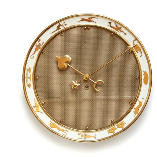 Art Deco Zentra Brass Wall CLOCK Germany Mid Century Starburst Etsy