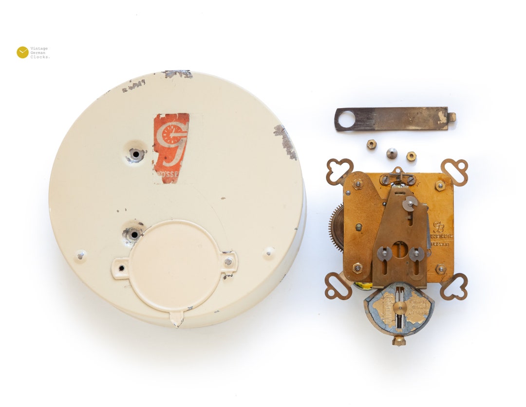 1930s Gustav Bössenroth Windup Clock Movement Defect Wall Desk Mantel