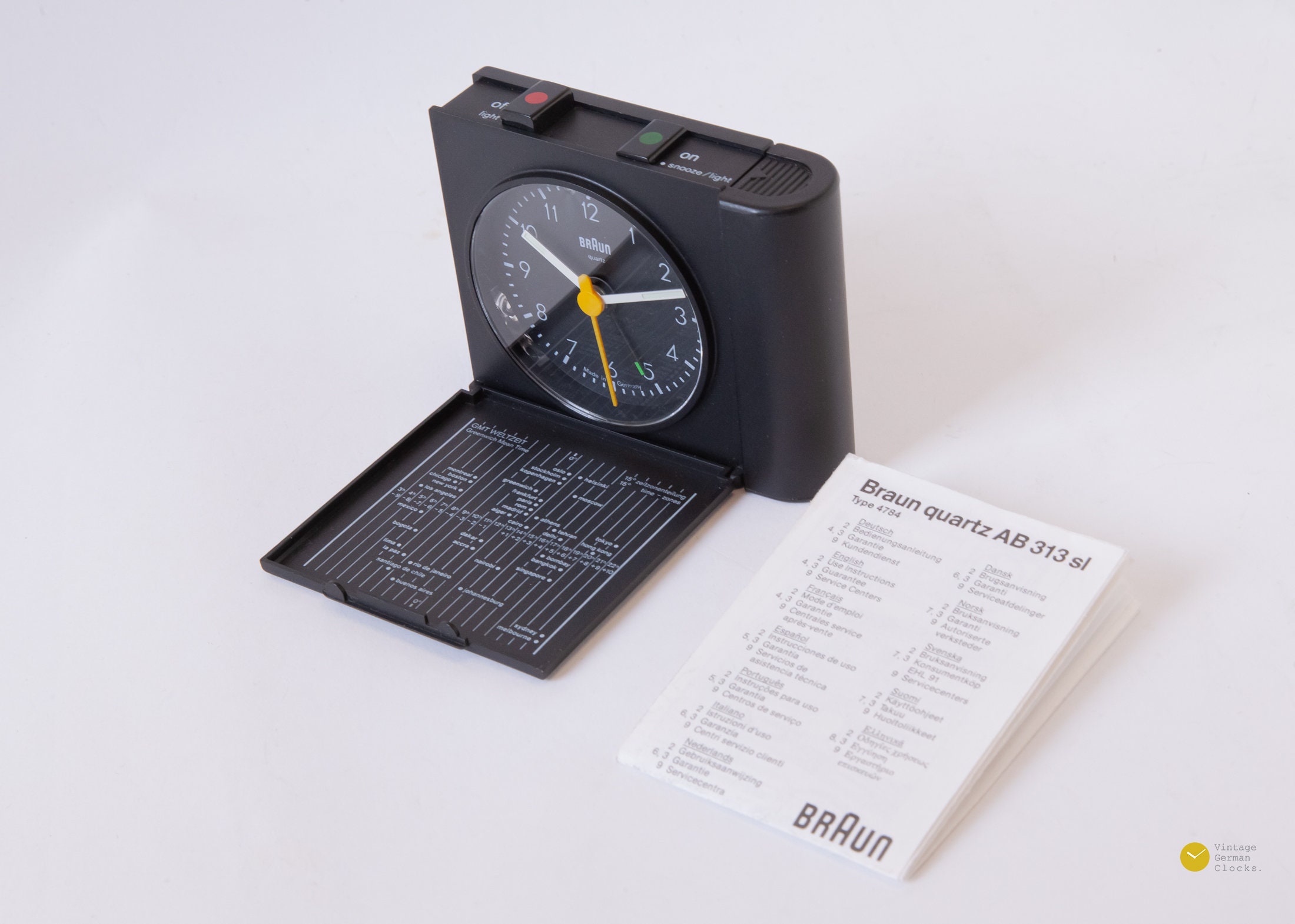 BRAUN AB 313 Sl Alarm Clock Dietrich Lubs Germany Type 4784 BRAUN AB 313 Sl Alarm Clock Dietrich Lubs Germany Type 4784