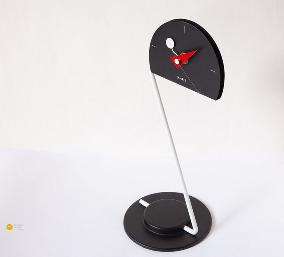 1984 Takashi Kato Nicolai Canetti Peacock Desk Table Clock