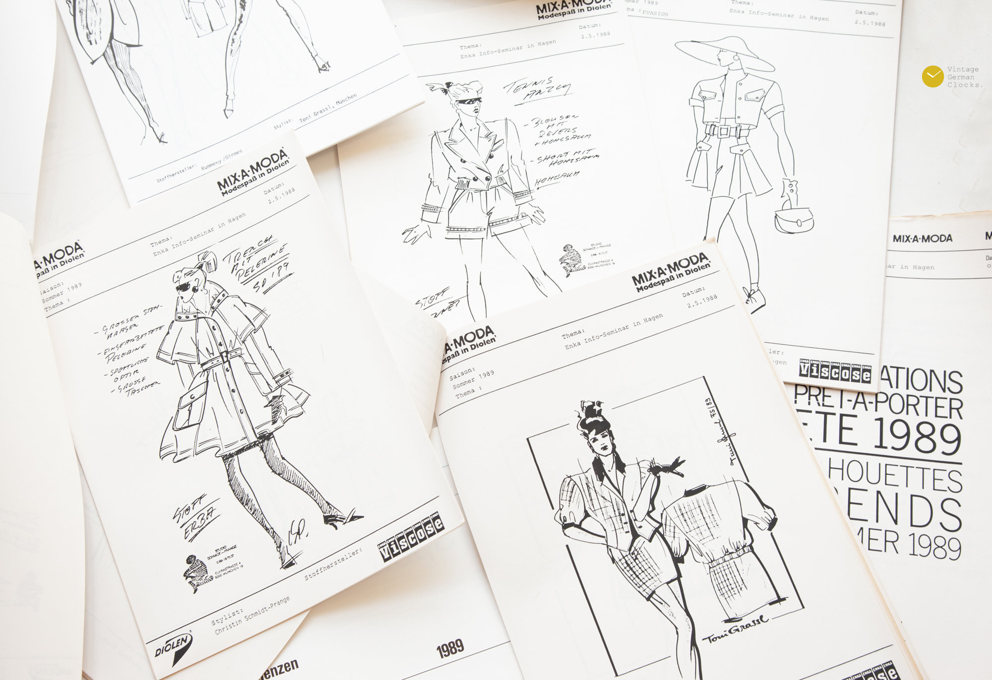 Rare 1988 Fashion Illustrations Folder Original Vintage 80s 1980s