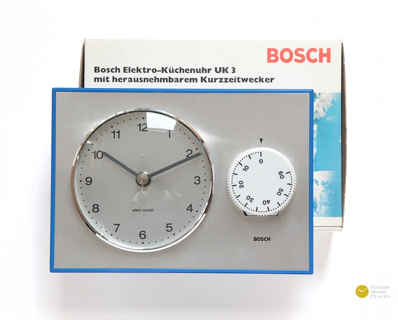 Nos 70s Bosch Kitchen Wall Clock Timer Bauhaus Panton Space Etsy