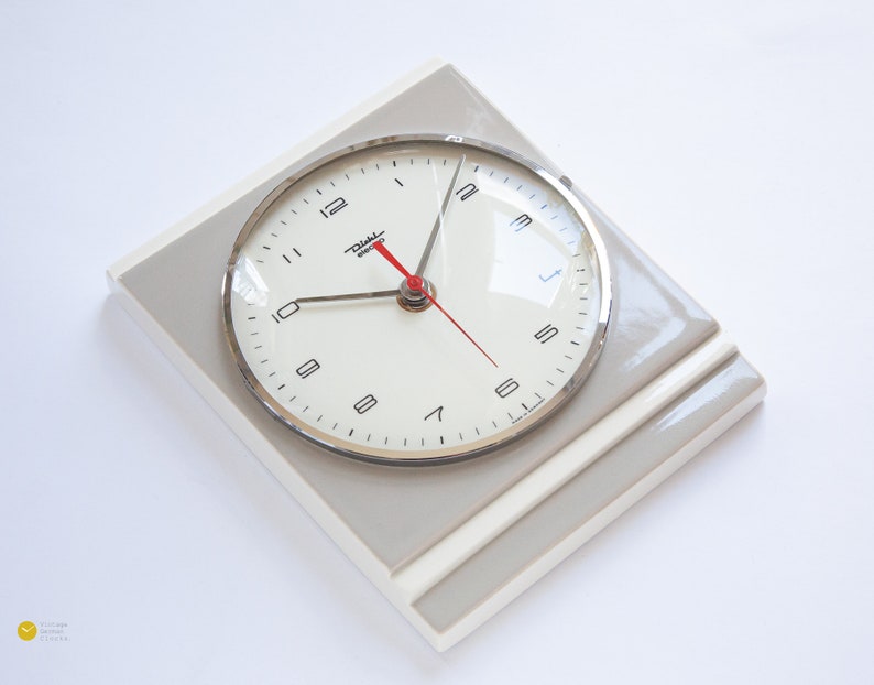 60s DIEHL JUNGHANS Ceramic Wall Kitchen CLOCK Space Age Mid Etsy