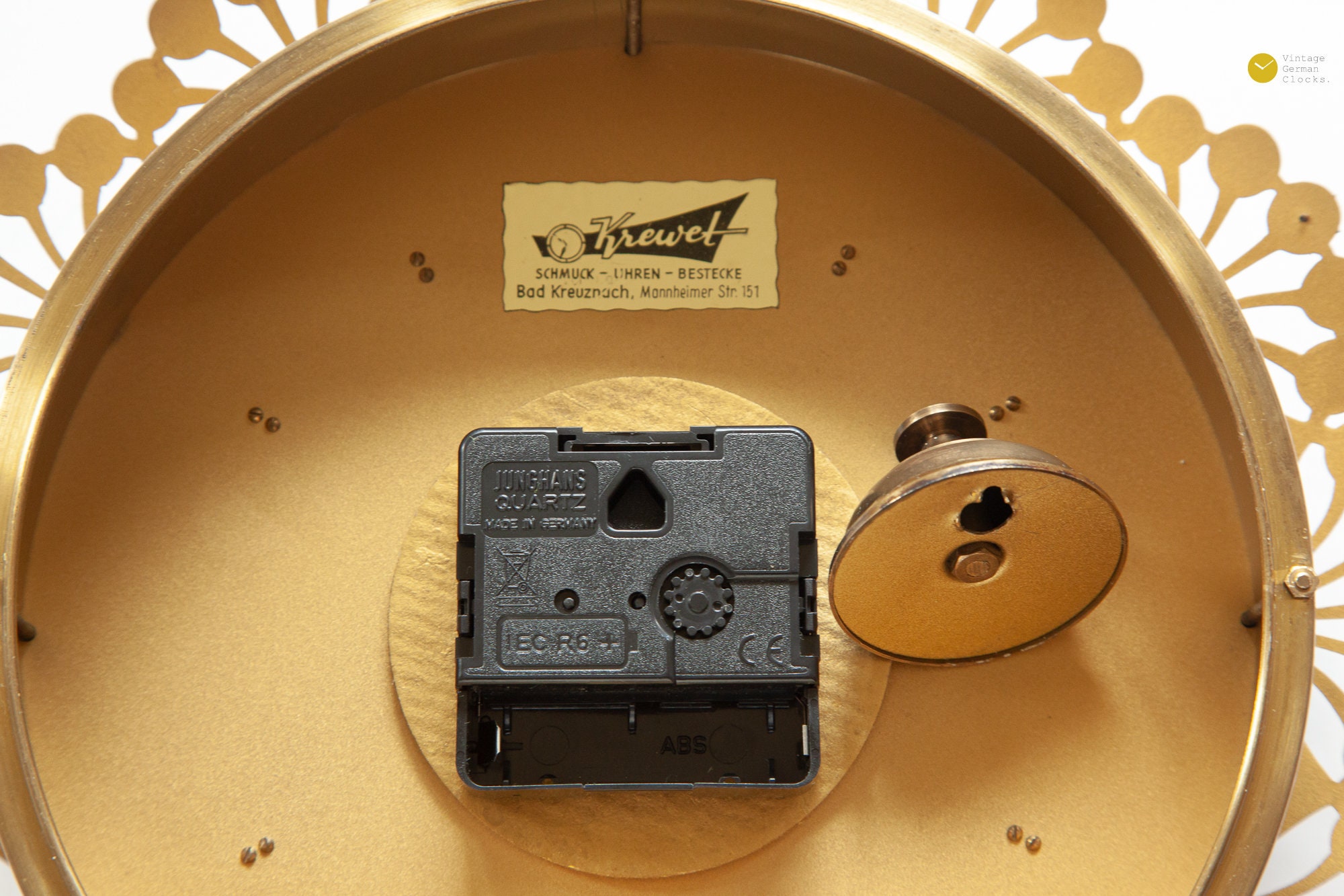 Art Deco ZentRa Brass Wall CLOCK Germany Mid Century Starburst Etsy