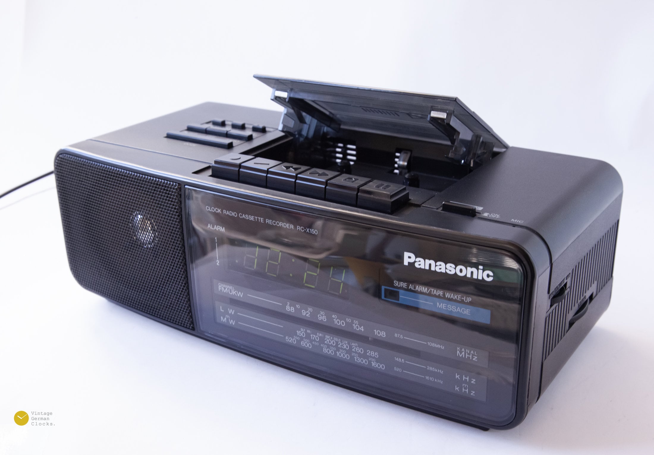 90s PANASONIC RC-X150 Clock Radio Cassette Recorder Alarm LCD