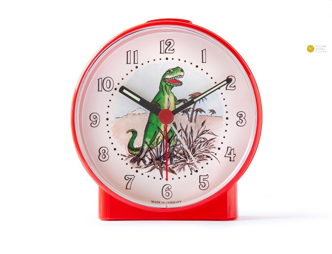 NOS 80s Dinosaur Alarm Clock Minimalistic Postmodern Desk Table in Box