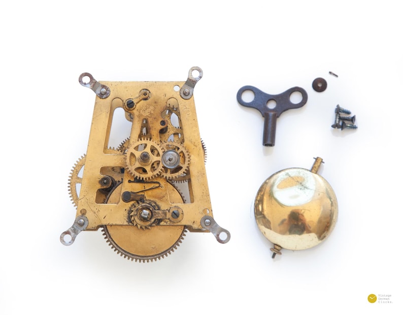 1920s PFEILKREUZ Germany Mechanical Clock Movement JUNGHANS Defect Wall Spare Parts Repair Steampunk