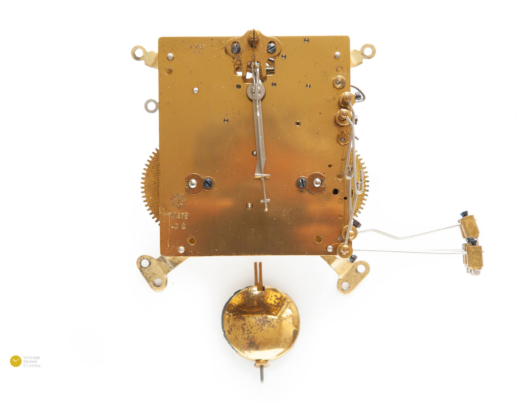 1949 JUNGHANS W278 8 Days Chiming Clock Movement Germany