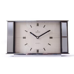 Elegant 1960s JUNGHANS Desk CLOCK Mid Century Modern Space Age Table Atomic Germany mcm Mantel Shelf