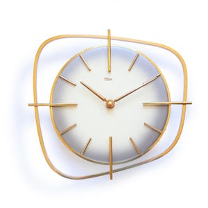 Asymmetrisk MEHNE Tyskland väggklocka Mid Century Modernism Space Age Junghans 1960-tal