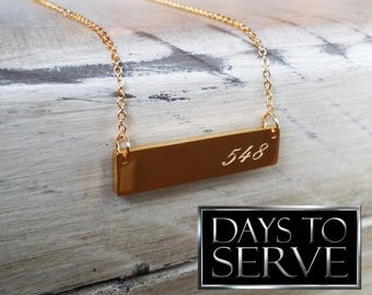 LDS Missionary Gift, Gold Plated 548 Days to Serve Bar Necklace, Sister Missionary Bar Necklace