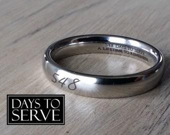 LDS Missionary Ring, Womens Stainless Steel 548 Ring - 548 Days to Serve, Days to Serve Ring, Comfort Fit & Polished