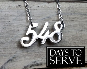 LDS Missionary Necklace, LDS Mission Gift, LDS Mission 548 Necklace, Days to Serve Necklace, Days to Serve