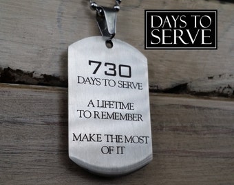 LDS Missionary Gift, Mormon Missionary Keychain, Missionary Dog Tag, Days to Serve Dog Tag Necklace, Days to Serve