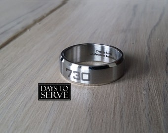 LDS Missionary Ring, LDS Mission Ring, Stainless Steel 730 Ring, CTR Ring, Days to Serve Ring, Comfort fit - Brushed Finish