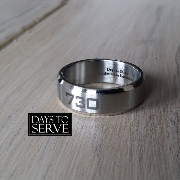 LDS Missionary Ring, LDS Mission Ring, Stainless Steel 730 Ring, CTR Ring, Days to Serve Ring, Comfort fit - Brushed Finish