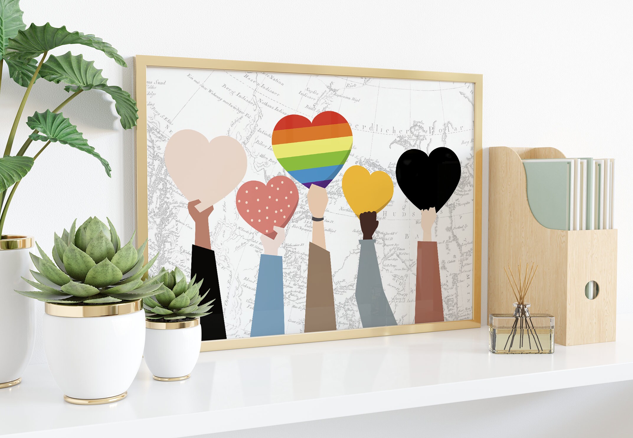 Equality, Kindness Matters, Diversity Hands Poster, Peace, Humankind,…