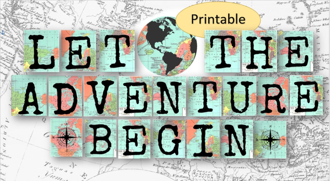 Let the Adventure Begin Banner Adventure Baby Shower Etsy