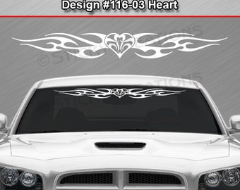 Design #100 PRINCESS Flame Windshield Decal Sticker Back Window Vinyl Graphic