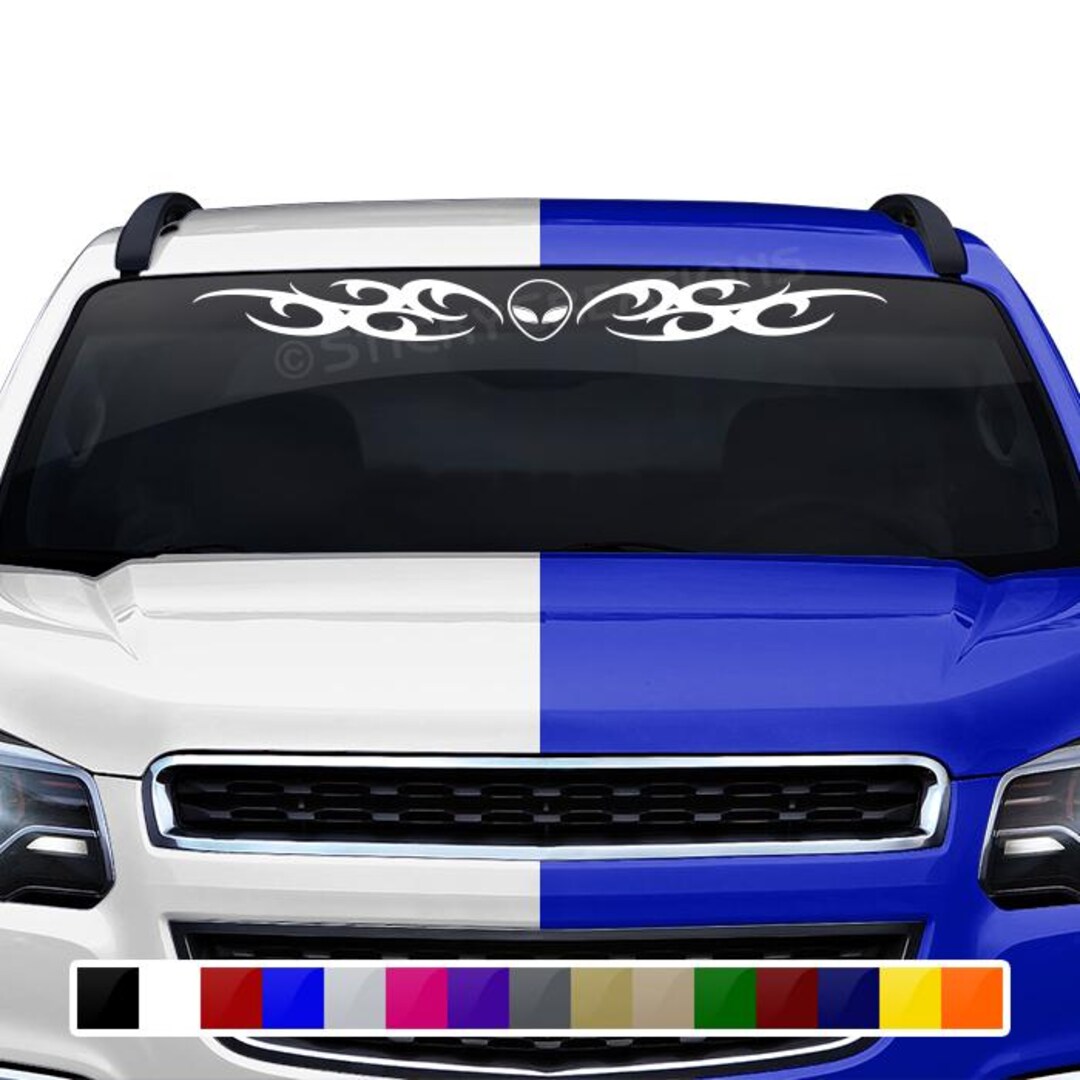 Design #168-02 ALIEN Head Decal Sticker Windshield Window Vinyl Graphic ...