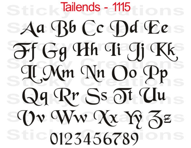 Custom Text Tailends Font Customized Personalized Letters Name Etsy