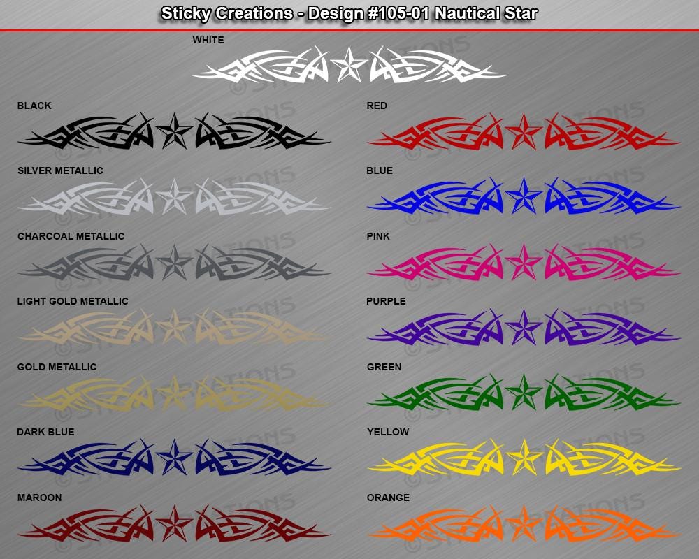 105-01 NAUTICAL STAR Decal Sticker Windshield Window Vinyl Graphic ...