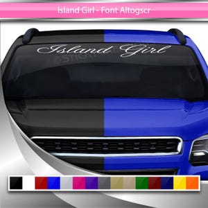 ISLAND GIRL デカール ステッカー フロントガラス ウィンドウ ビニール グラフィック バナー 車 トラック SUV 自動車用 フォント - Altogscr スクリプト 筆記体 名前テキスト