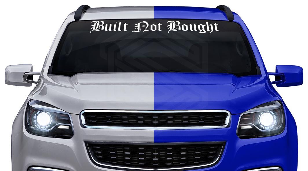 Built Not Bought Fist Wrench Window Decal Sticker | Custom Made In the