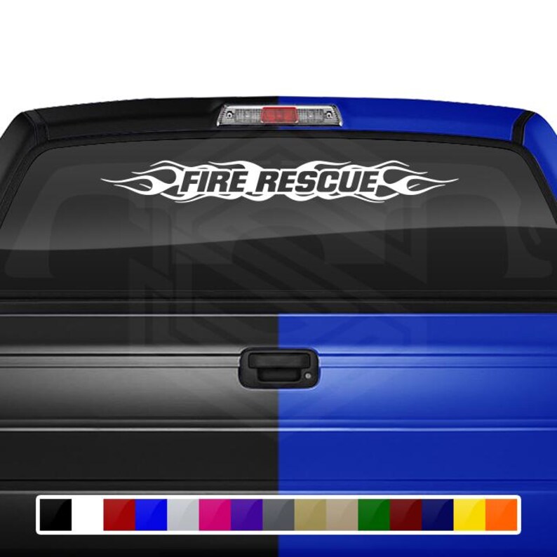 Design #100 FIRE RESCUE Decal Sticker Windshield Window Vinyl Graphic ...