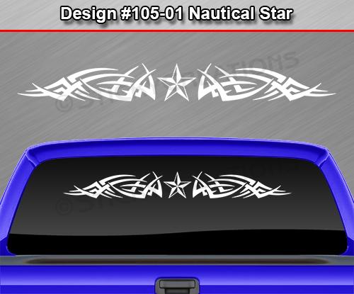 105-01 NAUTICAL STAR Decal Sticker Windshield Window Vinyl Graphic ...