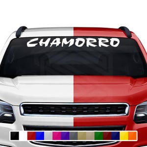CHAMORRO デカール ステッカー フロントガラス ウィンドウ ビニール グラフィック バナー 車 トラック SUV 自動車 グアム島 フォント チョコキャップ テキスト